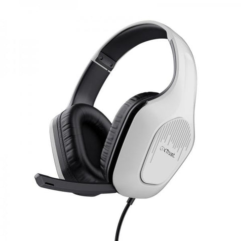 TRUST GXT 415PS ZIROX CUFFIE GAMING CON MICROFONO OVER-EAR PS5 DRIVER 50mm JACK 3.5mm ARCHETTO REGOLABILE MULTIPIATTAFORMA BIANCO
