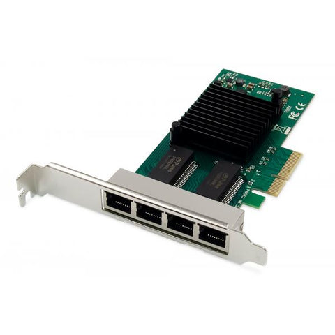 Digitus Scheda di rete Gigabit Ethernet a 4 porte, RJ45, PCI Express, Intel I350 (DIGITUS Netzwerkkarte 4Port RJ45 Intel)