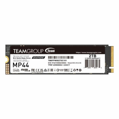 Team Group MP44 2 TB M.2 PCI Express 4.0 NVMe (Team 2TB MP44 M.2 NVMe Gen4 SSD, M.2 2280, PCIe4, R/W 7400/7000 MB/s, Heat Dissipating Graphene Label)