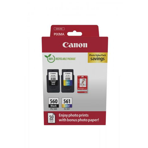 INK CANON PG-560-CL-561 MULTIPACK BLISTER 1 SERBATOIO NERO PG-560 + N.1 CARTUCCIA 3 COLORI CL-561 X TS5350I - 3713C008