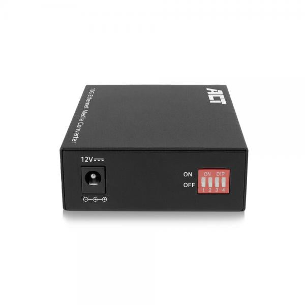 ACT AC4455 convertitore multimediale di rete 10000 Mbit/s Modalità multipla, Modalità singola Nero