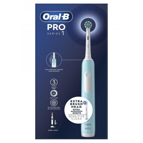 BRAUN ORAL B PRO1 SPAZZOLINO ELETTRICO RICARICABILE CON 2 TESTINE BLU