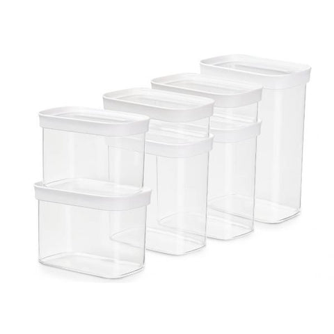 EMSA N1142900 recipiente per cibo Rettangolare Contenitore Trasparente, Bianco 7 pz