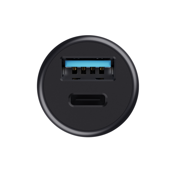 TRUST MAXO CARICABATTERIA PER AUTO USB PER RICARICA RAPIDA 38W PD 1 x USB-A QC3 18 W 1 x USB-C PD 20 W IN ALLUMINIONERO