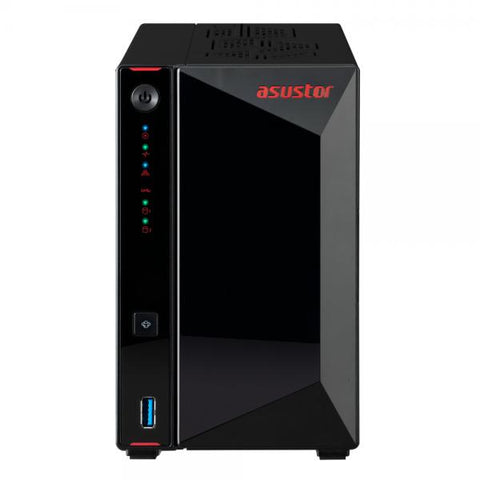 ASUSTOR AS5402T NIMBUSTOR NAS 2 BAY HDD & SSD 2.5"/3.5" INTEL CELERON N5105 2GHz RAM 4GB 2.933MHz LAN: 10,100,1000,2500 Mbit/s NERO