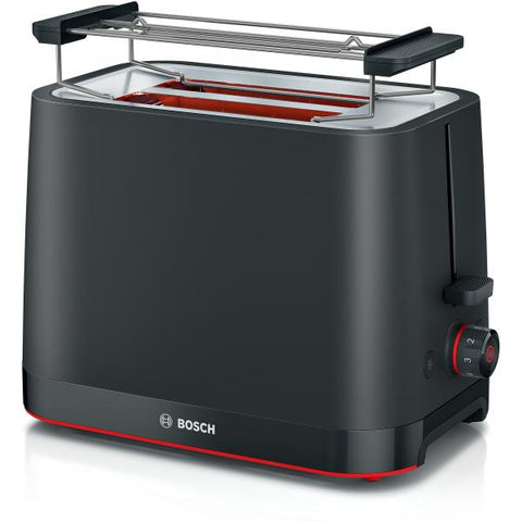 BOSCH TAT3M123 MYMOMENT TOSTAPANE 2 FETTE 7 GRADI DI TOSTATURA VASSOIO RACCOGLIBRICIOLE SPEGNIMENTO AUTOMATICO NERO