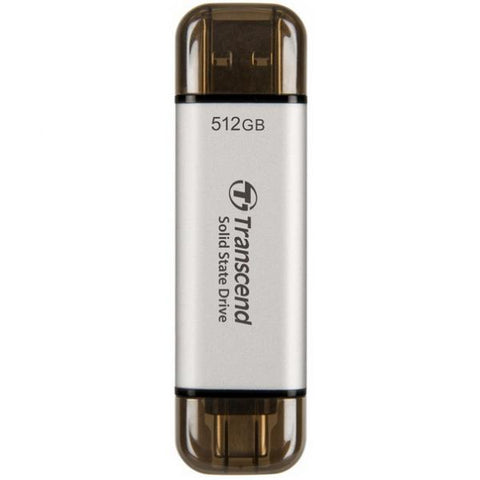 TRANSCEND ESD310 SSD ESTERNO 512GB USB A E USB-C 3.2 GEN 2 (3.1 GEN 2) 10 GBIT/S ARGENTO