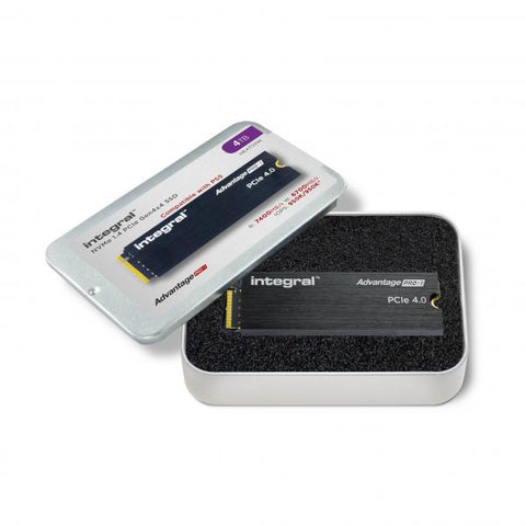 Integral INSSD4TM2280G4AP1XHS drives allo stato solido 4 TB M.2 PCI Express 4.0 NVMe (4TB - 4000GB SSD M.2 2280 NVME 1.4 PCIe Gen4 x4 R-7400MBs W-6700MBs IOPS R-950K W-950K TLC TBW 2000 WITH HEATSINK