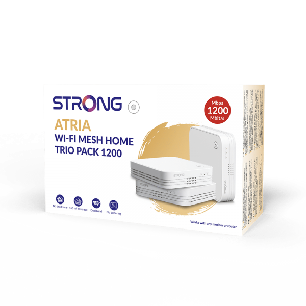 STRONG ATRIA WIRELESS EXTENDER WI-FI MESH 1200 DUAL BAND KIT 3 PZ.