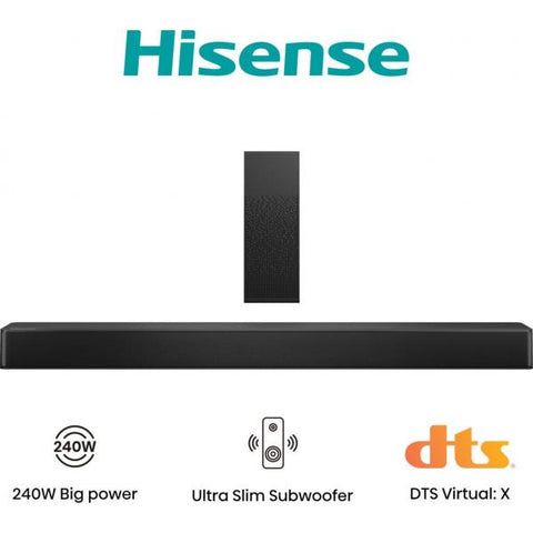 HISENSE HS2100 SOUNDBAR 2.1 CANALI 240 W DTS SUBWOOFER ATTIVO 120 W BLUETTOH 5.3 NERO