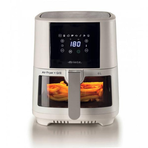 ARIETE 4626 AIRY FRYER 6L FRIGGITRICE AD ARIA 6LT 1.300 W 2.5KG 8 PROGRAMMI PREIMPOSTATI CONTROLLO TOUCH TEMPETATURA FINO A 200 GRADI CESTELLO TRASPARENTE