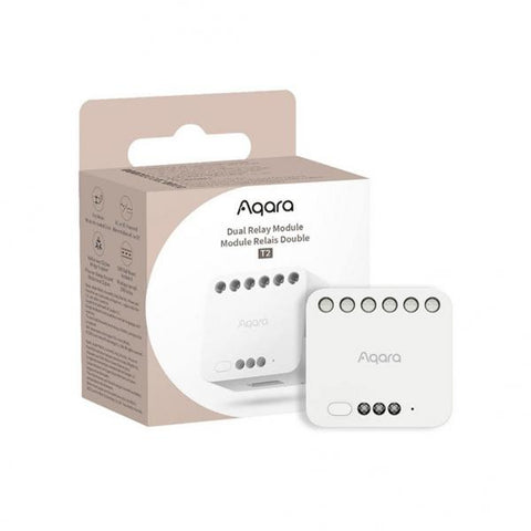 Aqara Modulo Rel Doppio T2 Zigbee - Luci/prese/tapparel/garage + contatto pulit