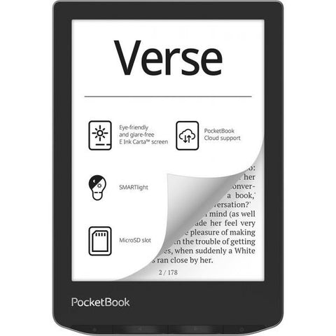 PocketBook Verse lettore e-book 8 GB Wi-Fi Nero, Argento (PocketBook Verse e-book reader 8 GB Wi-Fi - Mist Grey)