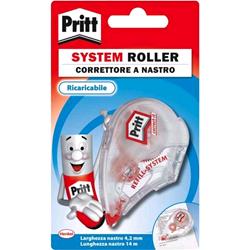 PRITT SYSTEM CORRETTORE A NASTRO 4.2MM X 14MT RICARICABILE COLORE FUSTO TRASPSRENTE CONF 10 PZ.