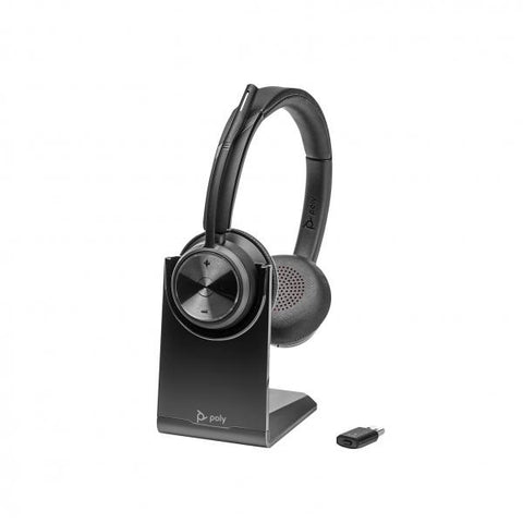POLY Savi 7320 UC Auricolare Wireless A Padiglione Ufficio USB tipo-C Base di ricarica Nero