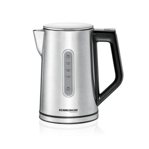 Rommelsbacher Wasserkocher WK 3000 bollitore elettrico 1,7 L 3000 W Nero, Stainless steel