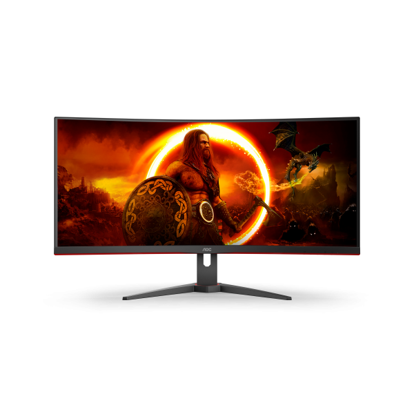 AOC G2 CU34G2XE/BK Monitor PC 86,4 cm (34") 3440 x 1440 Pixel Nero, Rosso