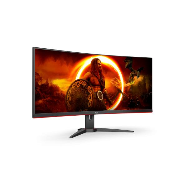 AOC G2 CU34G2XE/BK Monitor PC 86,4 cm (34") 3440 x 1440 Pixel Nero, Rosso