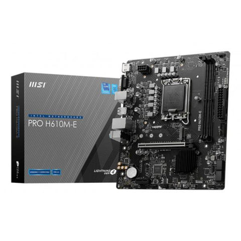 MB MSI PRO H610M-E DDR5 ST1700 MATX 2D5 1M.2 1HDMI 1D-SUB 1PCIE