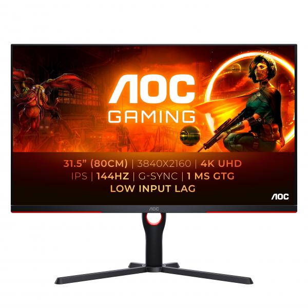 AOC G3 U32G3X LED display 80 cm (31.5") 3840 x 2160 Pixel 4K Ultra HD Nero, Rosso