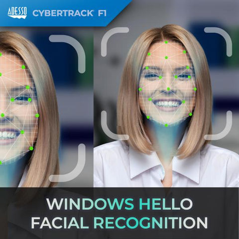 Adesso CyberTrack F1 webcam 2,1 MP 1920 x 1080 Pixel USB 2.0 Nero (1080P HD WEBCAM W/WINDOWS HELLO - FACE REC. BUILD-IN CYBERTRACK F1)
