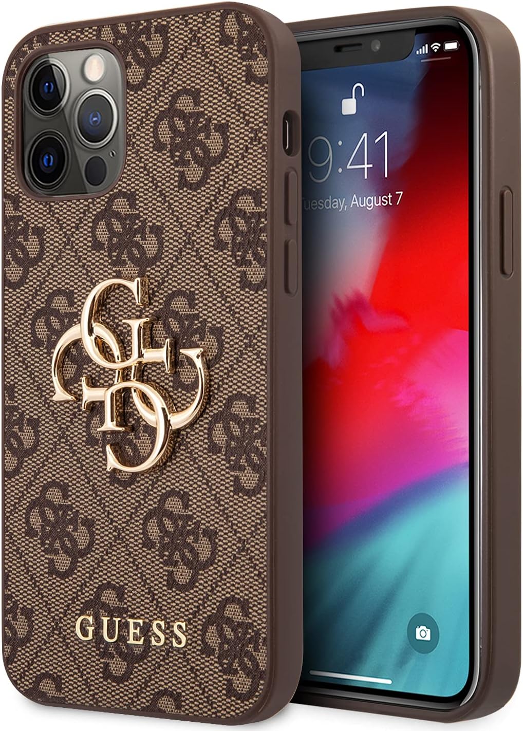 *** GUESS Hard Cover 4G Metal Logo Brown, fr Apple iPhone 12 / 12 Pro, GUHCP12M4GMGBR, Blister (GUHCP12M4GMGBR)