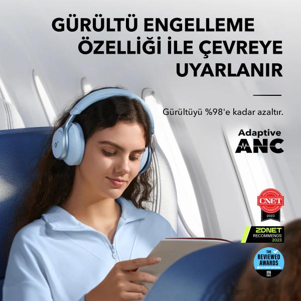 Anker Space One - Blue Cuffie Wireless A Padiglione Musica/Giornaliera USB tipo-C Bluetooth Blu