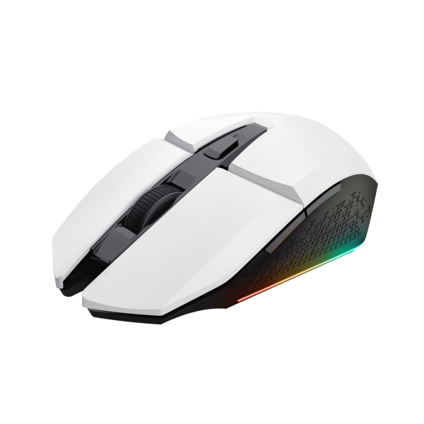 TRUST GXT794 W 3 in 1 TASTIERA COMPACT KTL GAMING QWERTY MOUSE WIRELESS 800-4800 DPI TAPPETINO GAMER BIANCO NERO
