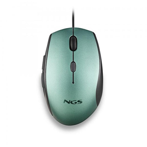 NGS MOTH MOUSE OTTICO USB-A CON ADATTATORE USB-C SILENZIOSO 5 PULSANTI 800/1200/1600 DPI NERO ICE