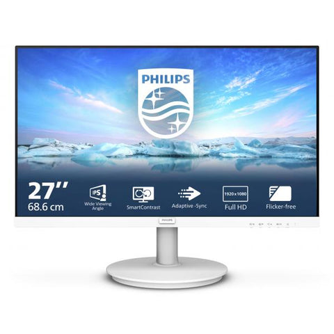 MONITOR PHILIPS LED 27"WIDE 271V8AW/00 IPS 1920X1080 250CD/MQ 1300:1MEGA INFINITY DCR 2X2W MM VGA HDMI WHITE
