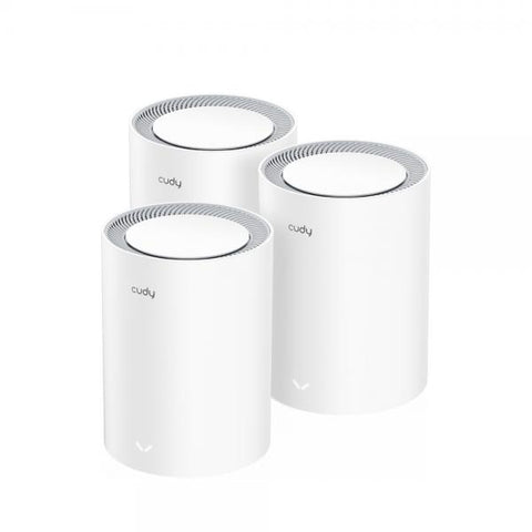 Cudy M3000 3-PACK sistema Wi-Fi Mesh Dual-band (2.4 GHz/5 GHz) Wi-Fi 6 (802.11ax) Grigio, Bianco 1 Interno