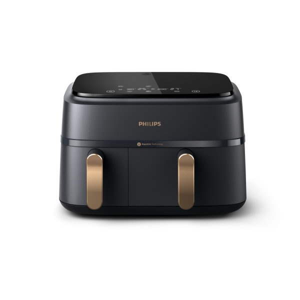 PHILIPS NA352/00 FRIGGITRICE AD ARIA DUAL BASKET 2750W 9 LT 1,5 KG DOPPIO CESTELLO TECNOLOGIA RAPID AIR PLUS 8 PROGRAMMI ANTRACITE