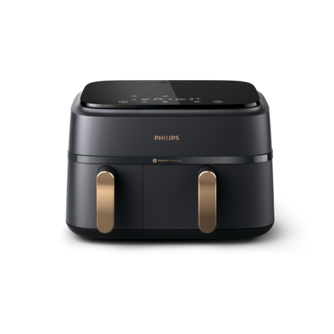 PHILIPS NA352/00 FRIGGITRICE AD ARIA DUAL BASKET 2750W 9 LT 1,5 KG DOPPIO CESTELLO TECNOLOGIA RAPID AIR PLUS 8 PROGRAMMI ANTRACITE