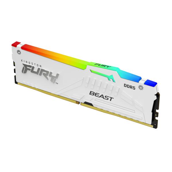 KINGSTON FURY BEAST WHITE RGB EXPO 64GB KIT 2 x 32GB DDR5 6000MHz Data Integrity Check CL30 DIMM BIANCO