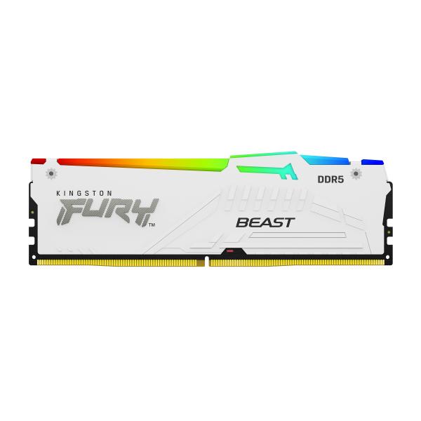 KINGSTON FURY BEAST WHITE RGB EXPO 64GB KIT 2 x 32GB DDR5 6000MHz Data Integrity Check CL30 DIMM BIANCO