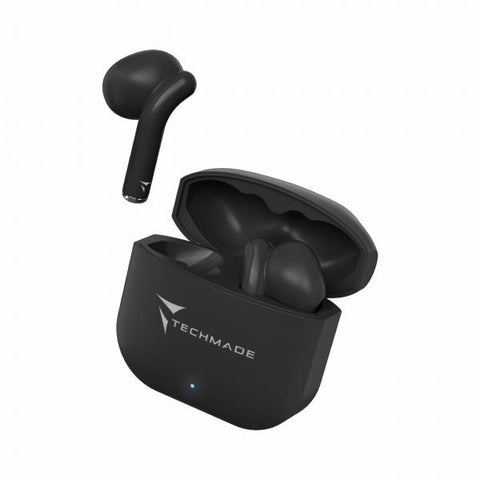 TECHMADE TM-XM201-BK AURICOLARI BLUETHOOT 5.3 IN-EAR TOUCH CON CUSTODIA DI RICARICA MUSICA E CHIAMATE NERO