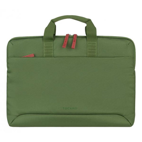 TUCANO SMILZA BORSA SUPERSLIM PER NOTEBOOK DA 15.6" E MACBOOK PRO 16" IN PLASTICA RICICLATA TASCA ESTERNA CON TRACOLLA VERDE
