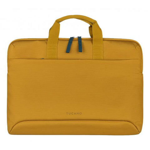 TUCANO SMILZA BORSA SUPERSLIM PER NOTEBOOK DA 15.6" E MACBOOK PRO 16" IN PLASTICA RICICLATA TASCA ESTERNA CON TRACOLLA GIALLO