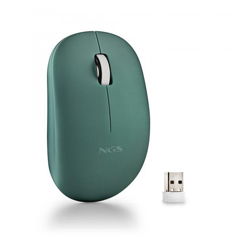 NGS MOUSE WIRELESS 2.4 GHZ,CON ROTELLA, SILENZIOSO, USB NANO, VERDE