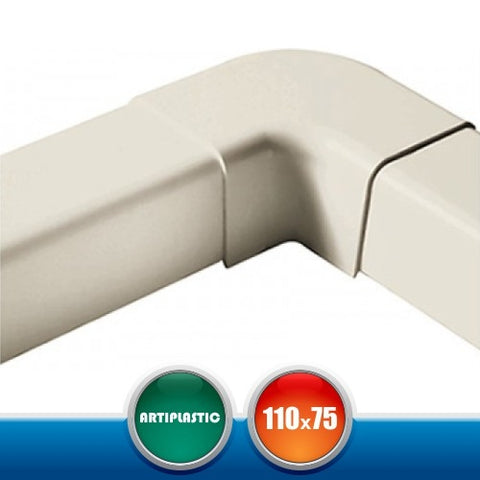 1207CP Curva plana para instalación de canales climatizadores - 110x75 mm