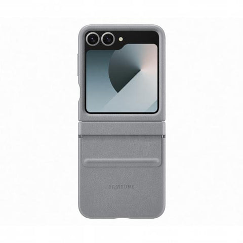 Samsung Galaxy Z Flip6 Kindsuit Case Grigia (SAM Z Flip6 Faux Leather Case Grey)