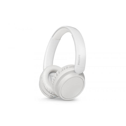 PHILIPS TAH5209WT CUFFIE OVER-EAR WIRELESS BLUETOOTH BASS+ ULTRALEGGERE CON ISOLAMENTO ACUSTICO PASSIVO MUSICA E CHIAMATE BASSI DINAMICI RICARICA USB-C BIANCO