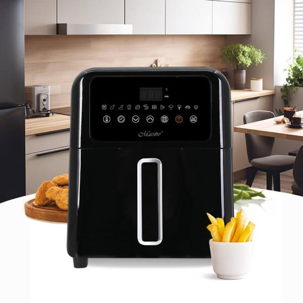 Maestro MR-757 friggitrice Singolo 6 L Indipendente 1700 W Friggitrice ad aria calda Nero, Argento
