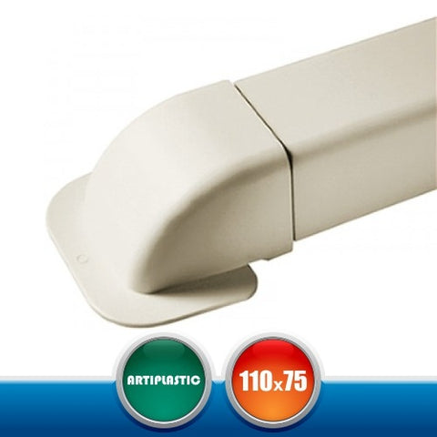 1209CM Curva de pared para instalación de canales climatizadores - 110x75 mm