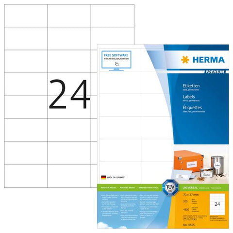 HERMA 4615 etichetta per stampante Bianco Etichetta per stampante autoadesiva