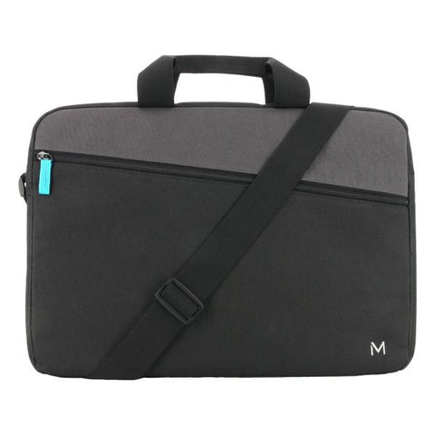 MOBILISCASE THE ONE ESSENTIAL BORSA PER NOTEBOOK DA 14" IN POLIESTERE TASCA FRONTALE CON TRACOLLA NERO GRIGIO