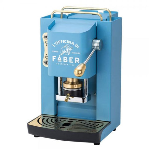 FABER PRO DELUXE MACCHINA DA CAFFE' 500W PRESSACIALDA IN OTTONE ELETTROVALVOLA E TERMOSTATO 95 TELAIO IN ACCIAIO SERBATOIO 1.3 LT TURCHESE