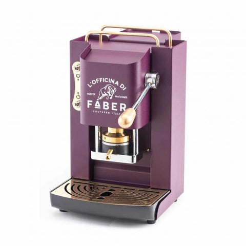 FABER PRO DELUXE MACCHINA DA CAFFE' 500W PRESSACIALDA IN OTTONE ELETTROVALVOLA E TERMOSTATO 95 TELAIO IN ACCIAIO SERBATOIO 1.3 LT VIOLA