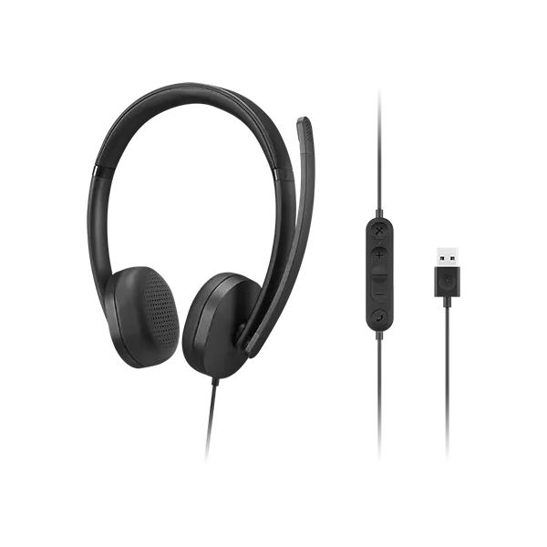 LENOVO 4XD1P83425 STEREO HEADSET GEN2 CUFFIA STEREO CON MICROFONO CAVO USB-A CONTROLLO VOLUME SUL CAVO NERO