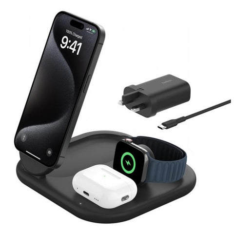 Belkin WIZ029MYBK Caricabatterie per dispositivi mobili Nero (BOOSTCHARGE QI2 15W MAGNETIC 3IN1 BK)